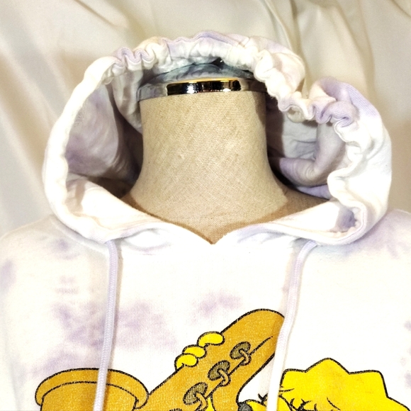 Simpson TAG tie-dyed hoodie, women, lavender/white Marge with the sax, Pockets,S - Picture 10 of 10